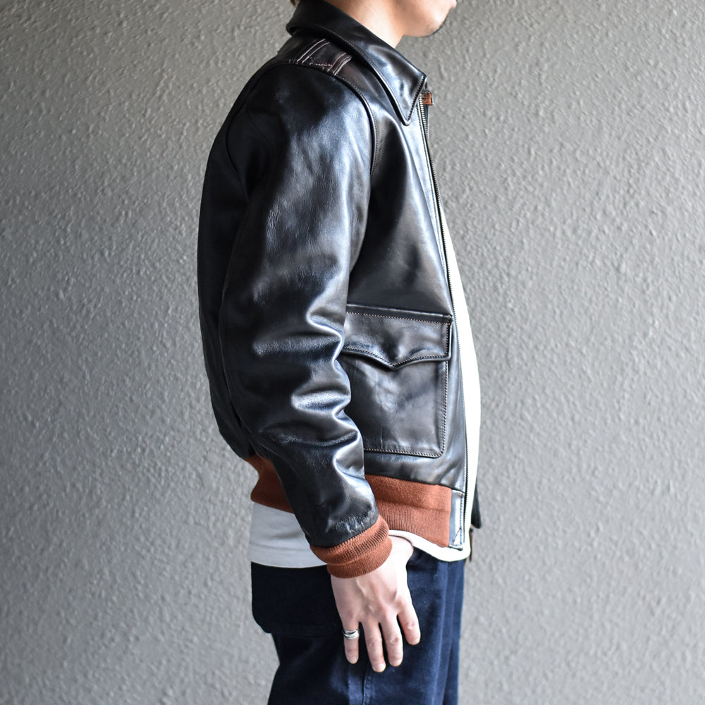 A-2ジャケット TYPE A-2 JACKET(ホースハイド) ブラック SH-220001JKT