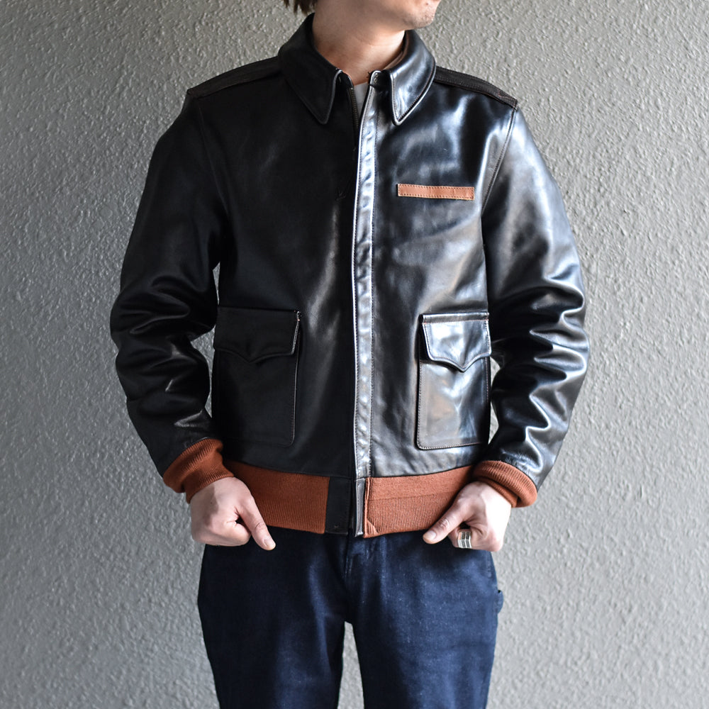 A-2ジャケット TYPE A-2 JACKET(ホースハイド) ブラック SH-220001JKT