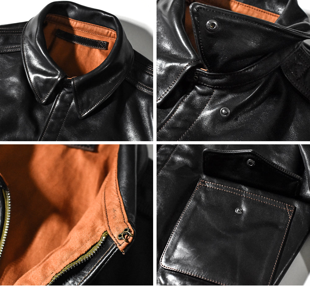 A-2ジャケット TYPE A-2 JACKET(ホースハイド) ブラック SH-220001JKT