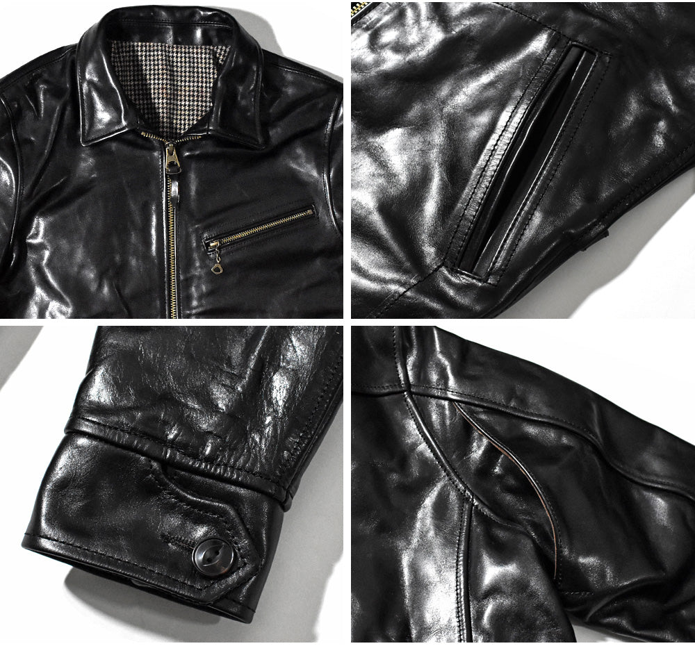 スポーツジャケット(ホースハイド/茶芯) ブラック SH-220007JKT