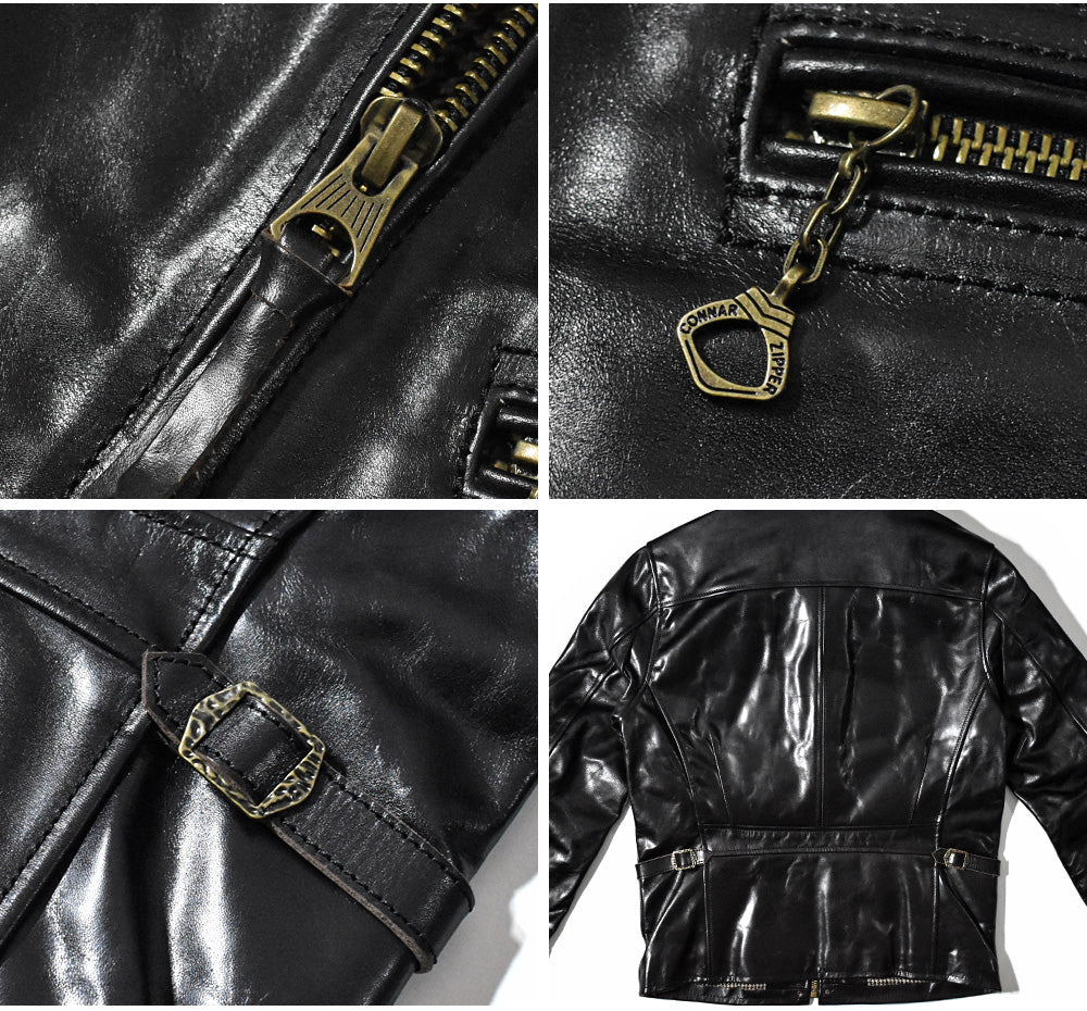 スポーツジャケット(ホースハイド/茶芯) ブラック SH-220007JKT