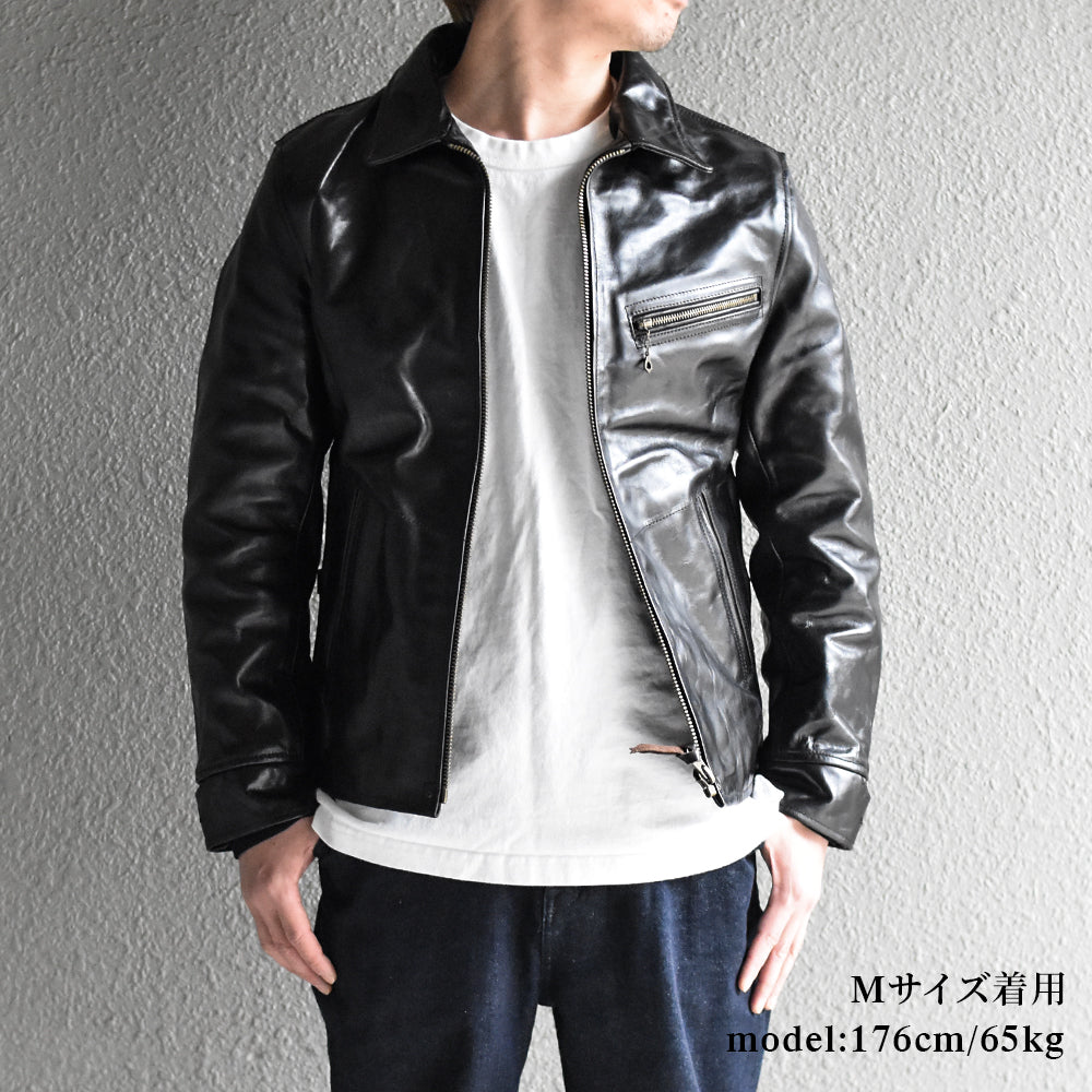 スポーツジャケット(ホースハイド/茶芯) ブラック SH-220007JKT