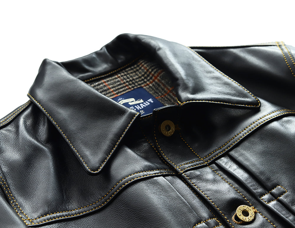 【Y2892】TYPE I Goatskin LEATHER TRUCKER JACKET ゴートスキンTYPE I レザートラッカージャケット