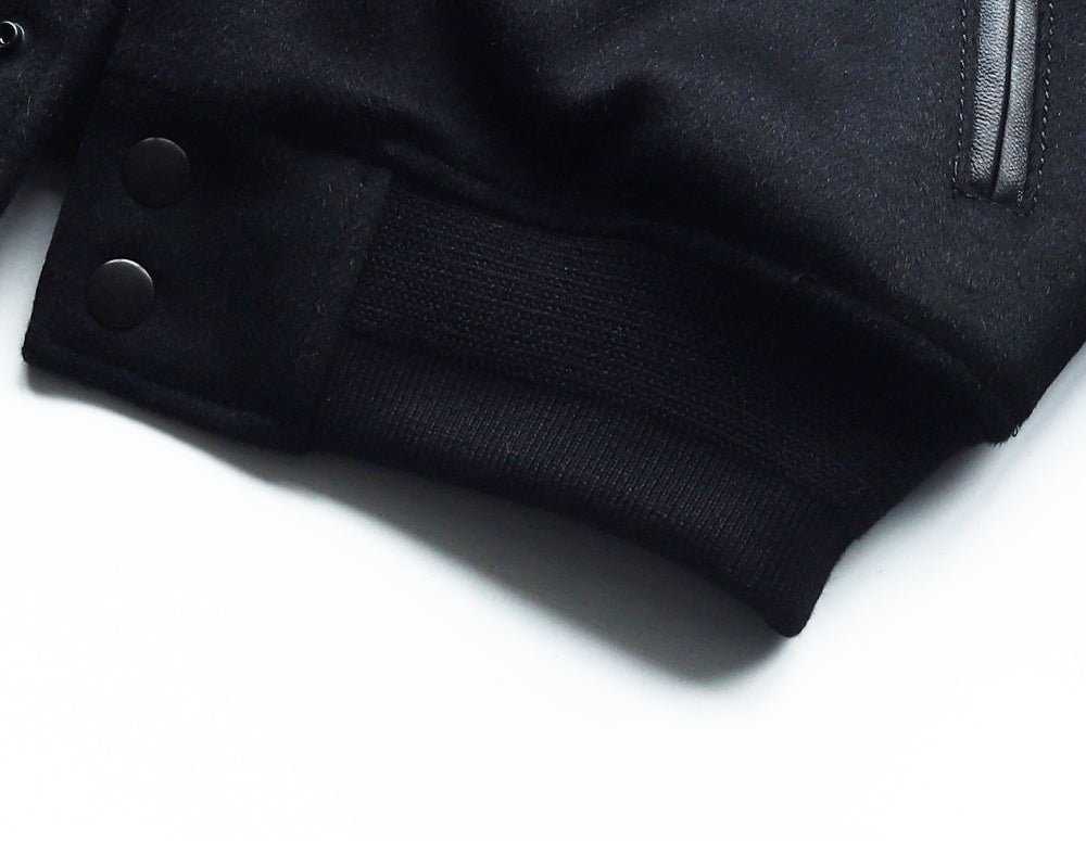 【SSY-1757】LEATHER × WOOL VARSITY JACKET｜レザー×ウールスタジャン (シープスキン)