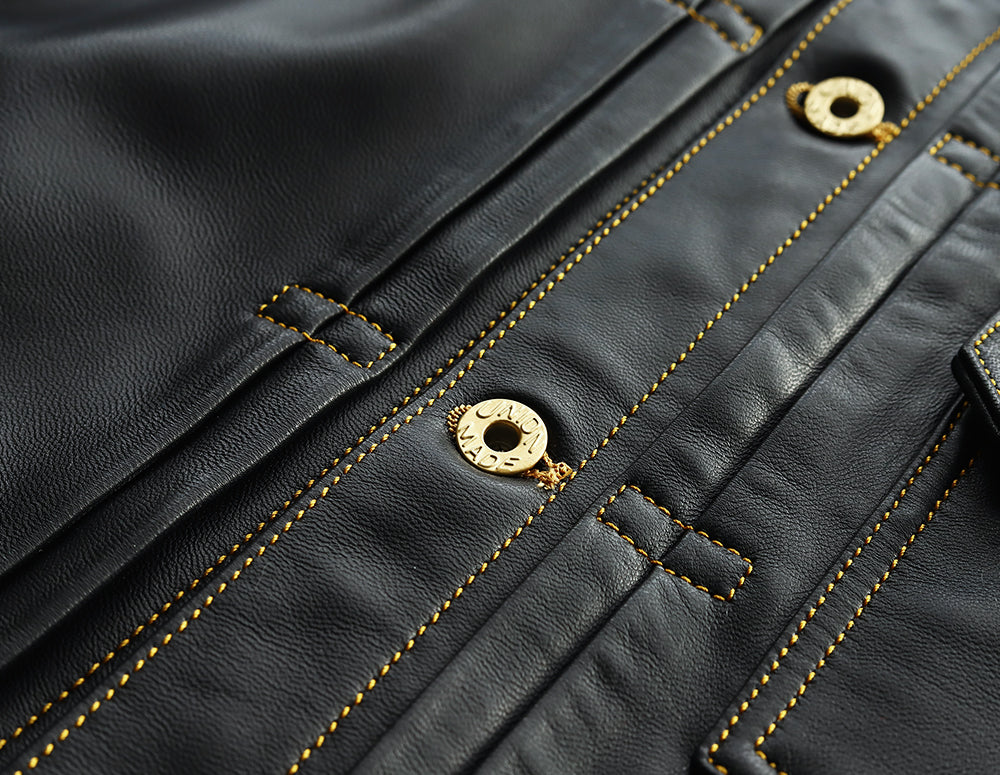 【Y2892】TYPE I Goatskin LEATHER TRUCKER JACKET ゴートスキンTYPE I レザートラッカージャケット