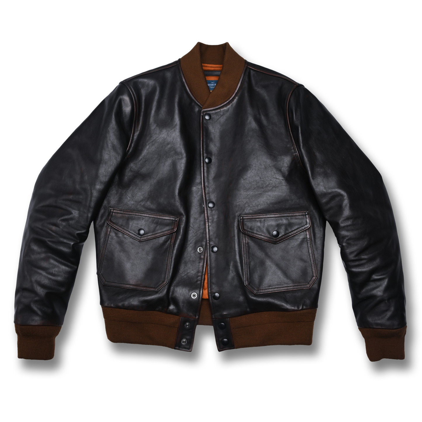 モダンに着こなす A－1　フライトジャケット・茶芯馬革レザージャケット Y992