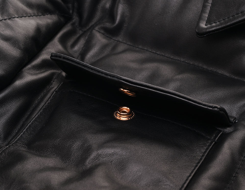 【HHY-1164】Heavy-Duty Leather Down Shirt Jacket｜ヘビーアウター・レザーダウンシャツジャケット馬革