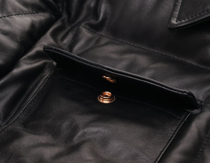【HHY-1164】Heavy-Duty Leather Down Shirt Jacket｜ヘビーアウター・レザーダウンシャツジャケット馬革