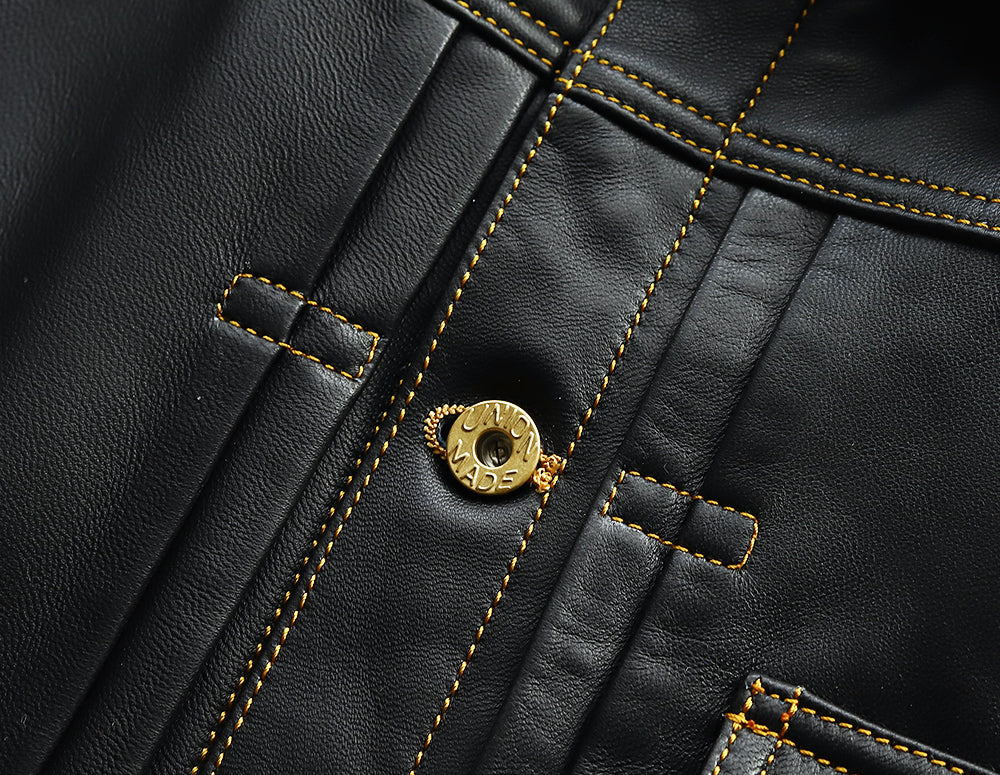【Y2892】TYPE I Goatskin LEATHER TRUCKER JACKET ゴートスキンTYPE I レザートラッカージャケット