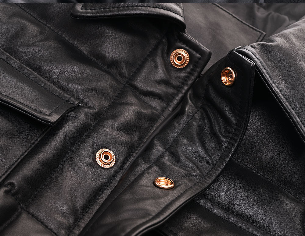 【HHY-1164】Heavy-Duty Leather Down Shirt Jacket｜ヘビーアウター・レザーダウンシャツジャケット馬革