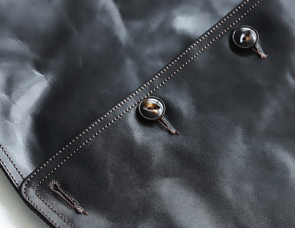 ［Y3475］［Y3513］ LEATHER VEST (HORSE) / レザーベスト（馬革）茶芯・芯通し仕様