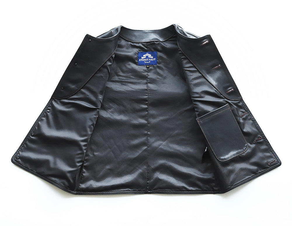 ［Y3475］［Y3513］ LEATHER VEST (HORSE) / レザーベスト（馬革）茶芯・芯通し仕様