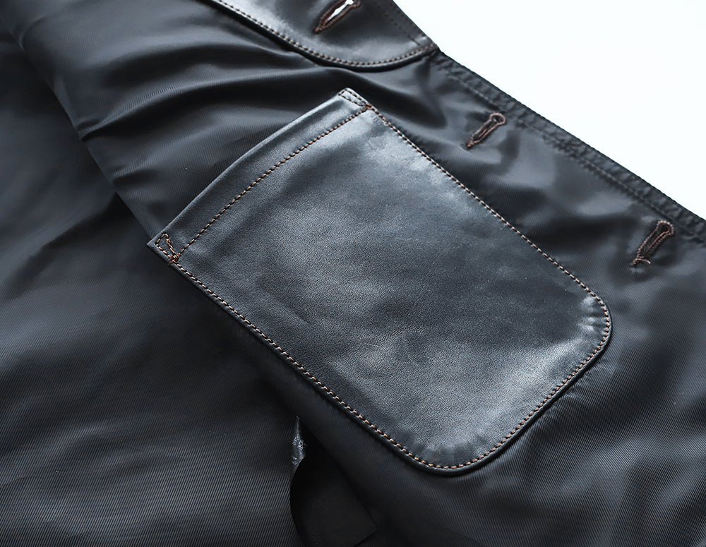 ［Y3475］［Y3513］ LEATHER VEST (HORSE) / レザーベスト（馬革）茶芯・芯通し仕様