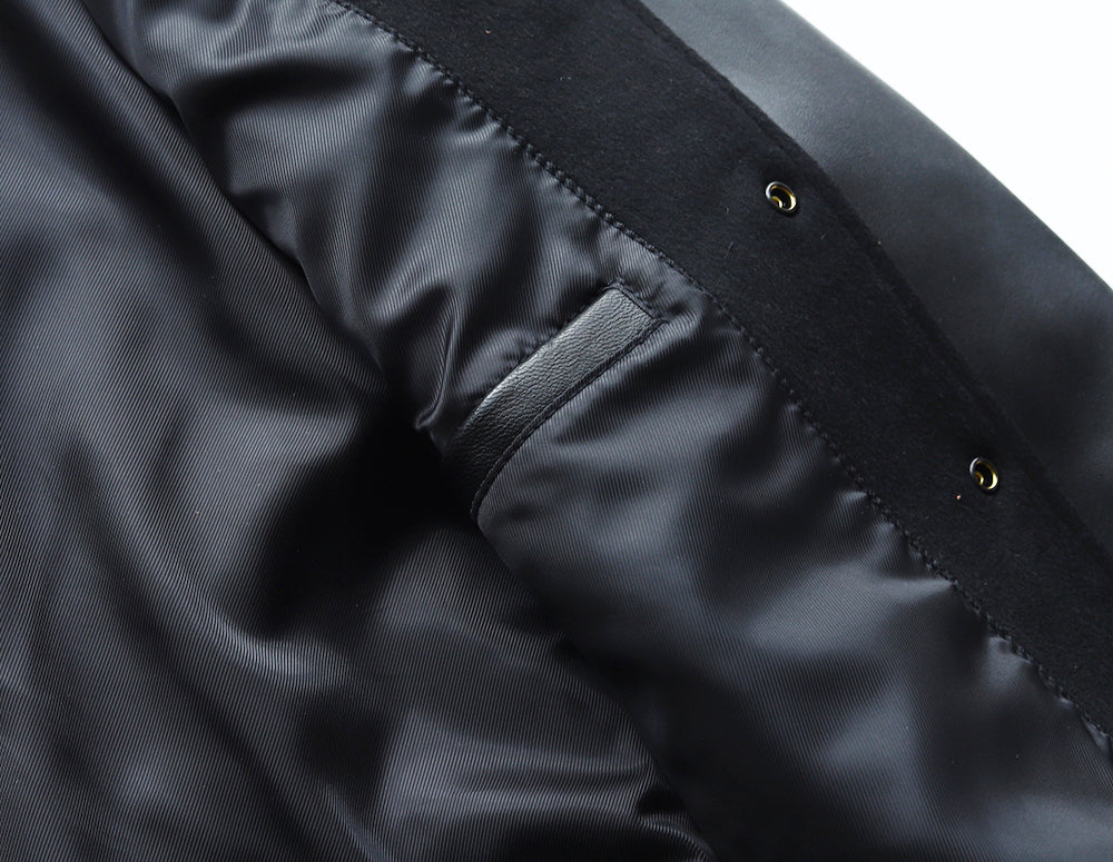 【SSY-1757】LEATHER × WOOL VARSITY JACKET｜レザー×ウールスタジャン (シープスキン)