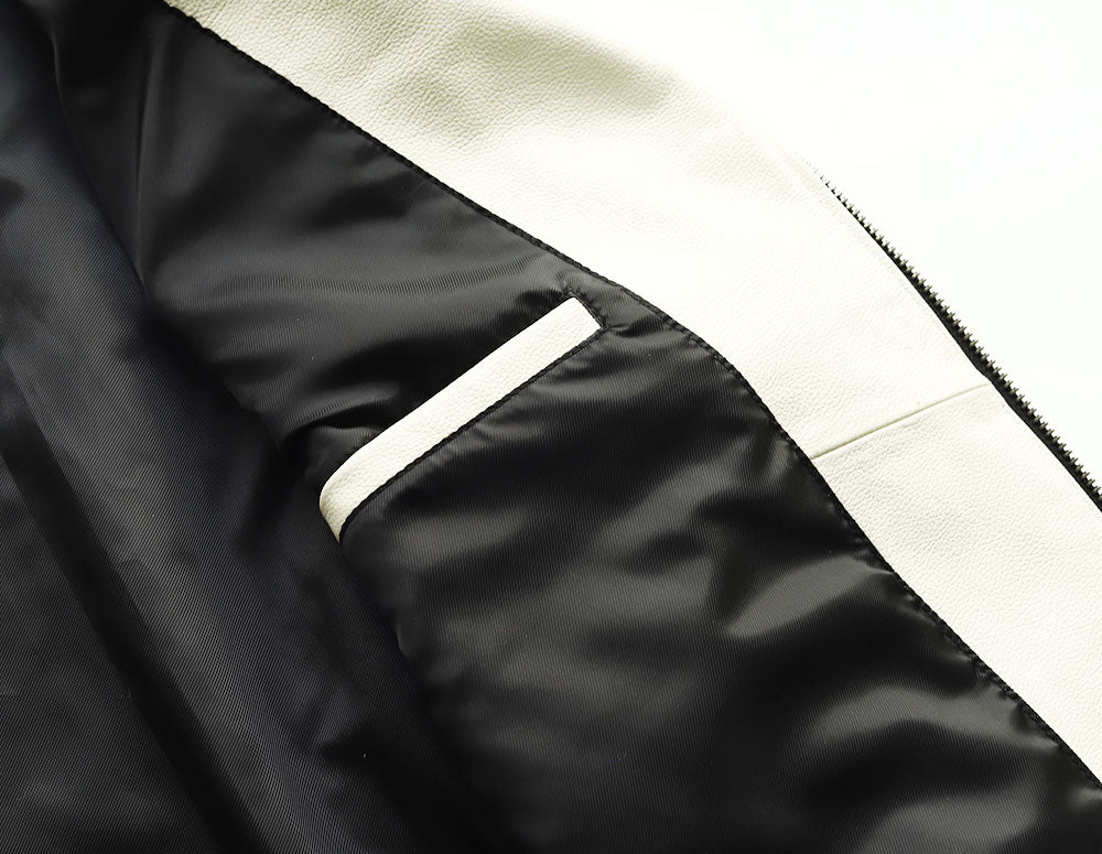 【CWY-2252/2253】Cowhide Leather Double Rider Jacket｜カウハイドダブルライダースジャケット(白/黒)