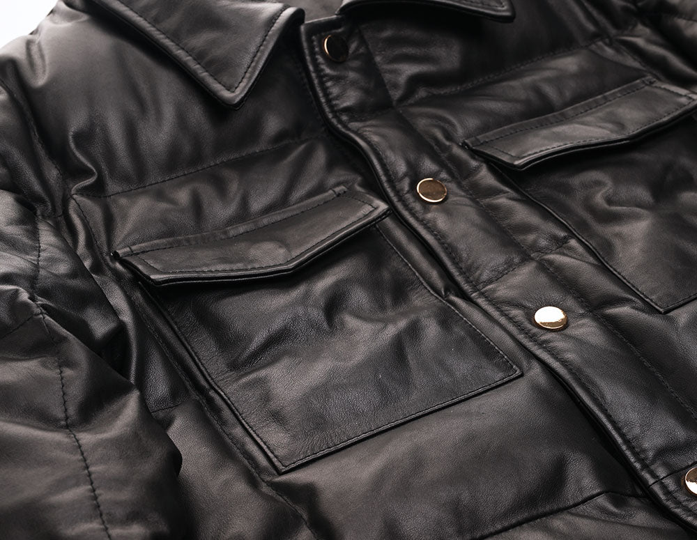 【HHY-1164】Heavy-Duty Leather Down Shirt Jacket｜ヘビーアウター・レザーダウンシャツジャケット馬革