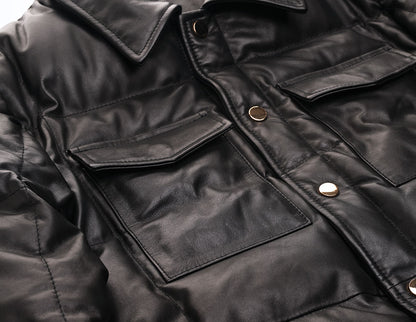 【HHY-1164】Heavy-Duty Leather Down Shirt Jacket｜ヘビーアウター・レザーダウンシャツジャケット馬革