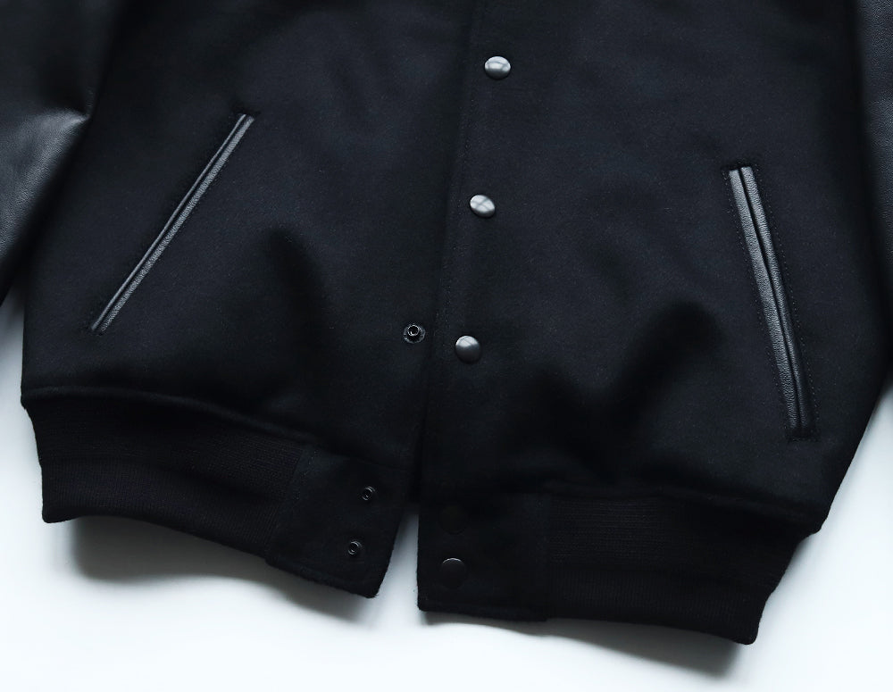 【SSY-1757】LEATHER × WOOL VARSITY JACKET｜レザー×ウールスタジャン (シープスキン)