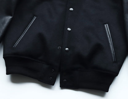 【SSY-1757】LEATHER × WOOL VARSITY JACKET｜レザー×ウールスタジャン (シープスキン)