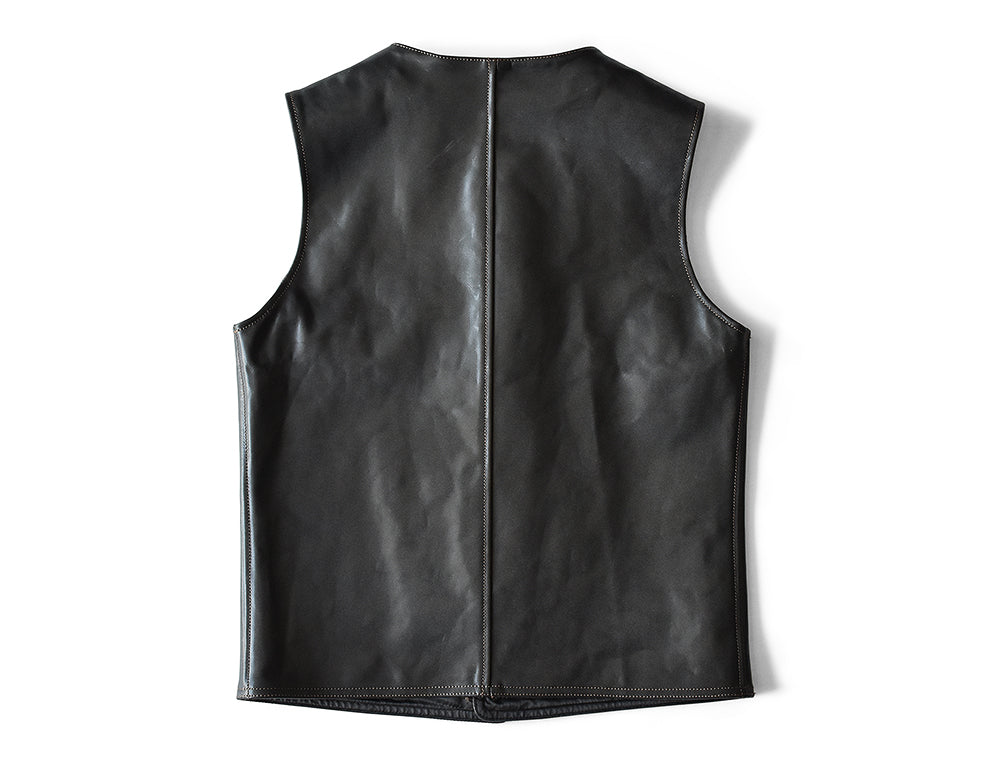 ［Y3475］［Y3513］ LEATHER VEST (HORSE) / レザーベスト（馬革）茶芯・芯通し仕様
