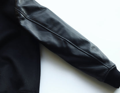 【SSY-1757】LEATHER × WOOL VARSITY JACKET｜レザー×ウールスタジャン (シープスキン)