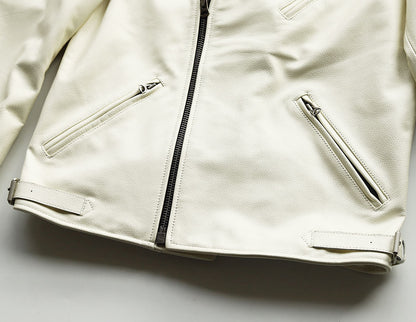 【CWY-2252/2253】Cowhide Leather Double Rider Jacket｜カウハイドダブルライダースジャケット(白/黒)