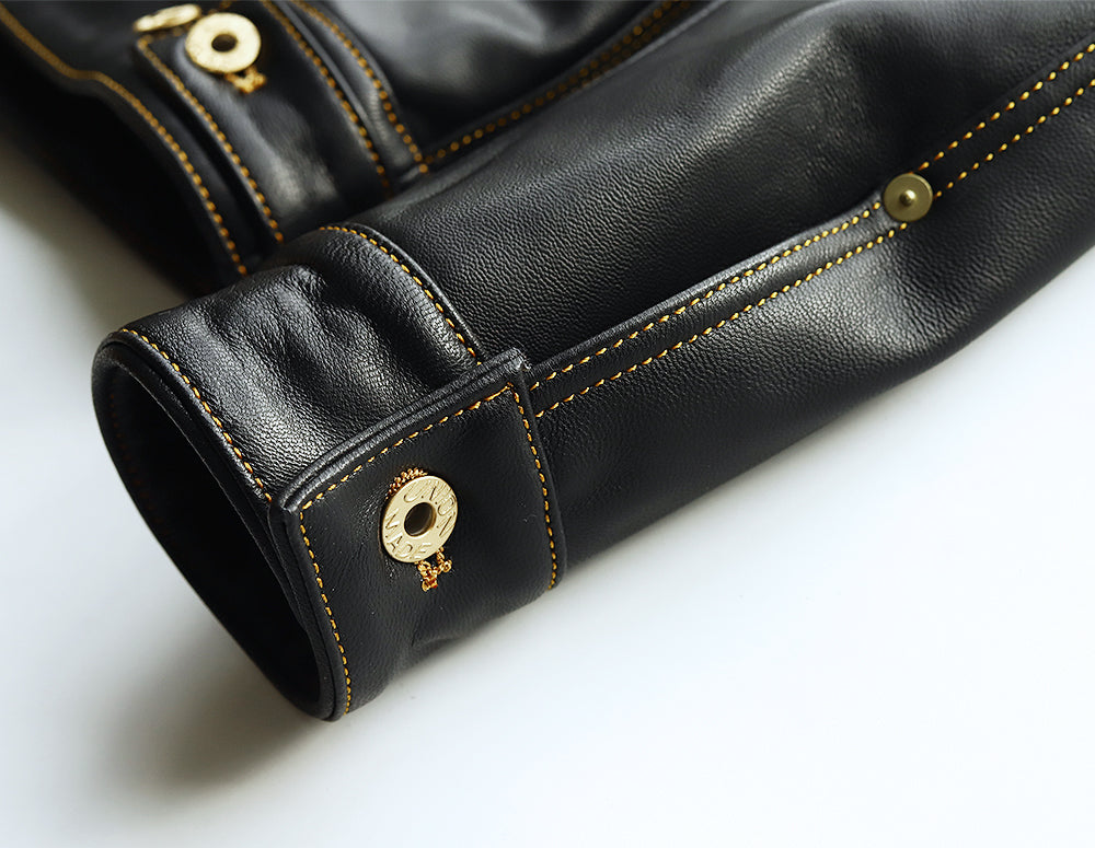 【Y2892】TYPE I Goatskin LEATHER TRUCKER JACKET ゴートスキンTYPE I レザートラッカージャケット