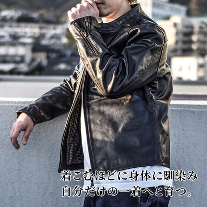 【HHY-706】SINGLE RIDERS JACKET｜シングルライダースジャケット （茶芯ホースハイド）