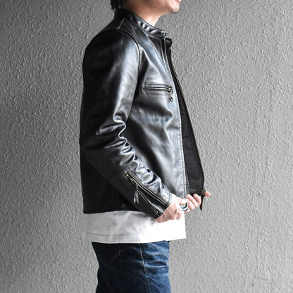 【HHY-706】SINGLE RIDERS JACKET｜シングルライダースジャケット （茶芯ホースハイド）