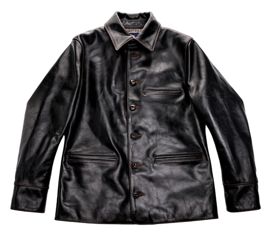 男らしく無骨な雰囲気・コーディネートを格上げする馬革カーコート 【Y1163】