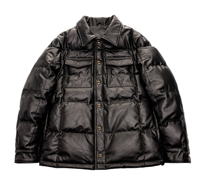 【HHY-1164】Heavy-Duty Leather Down Shirt Jacket｜ヘビーアウター・レザーダウンシャツジャケット馬革