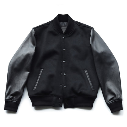 【SSY-1757】LEATHER × WOOL VARSITY JACKET｜レザー×ウールスタジャン (シープスキン)