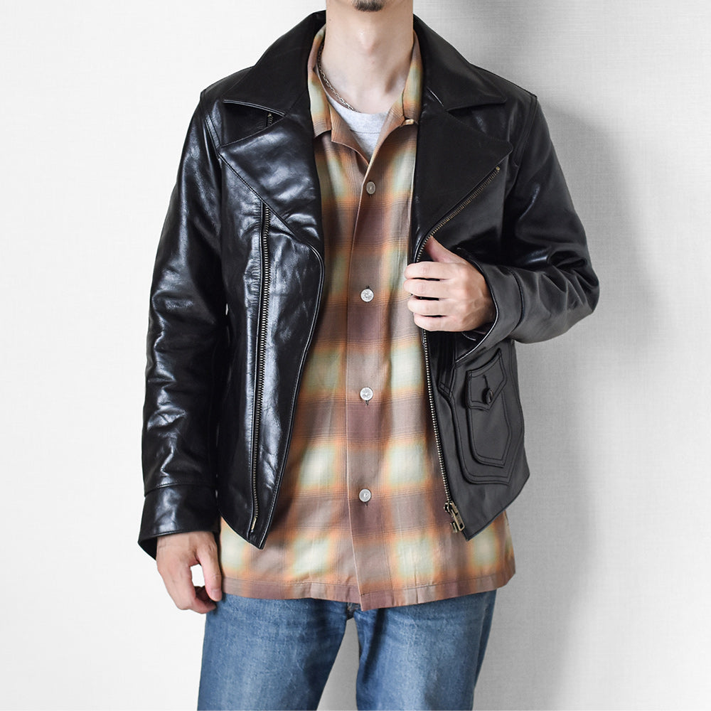 ［Y2727］ DOUBLE-BREASTED SPORTS JACKET (HORSE) / ダブルブレスト スポーツジャケット (馬革)