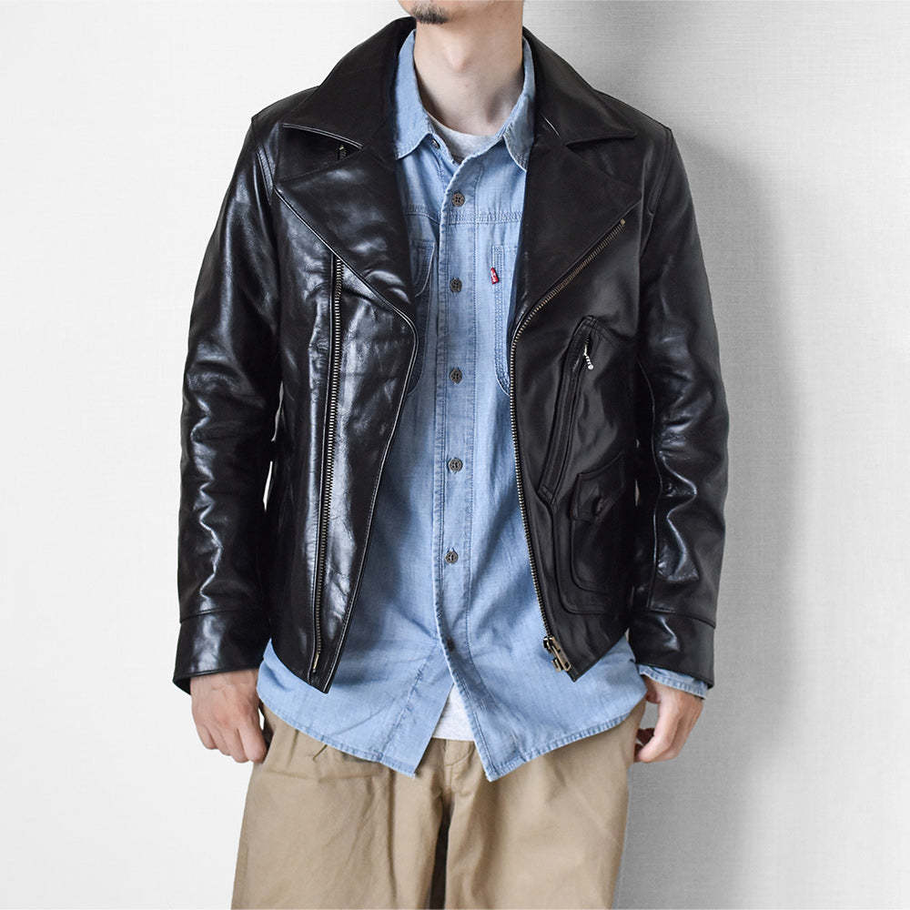 ［Y2727］ DOUBLE-BREASTED SPORTS JACKET (HORSE) / ダブルブレスト スポーツジャケット (馬革)