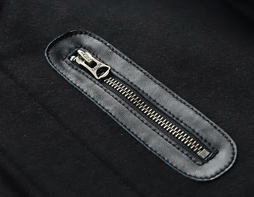【Y3037】MILITARY MA-1 JACKET (LEATHER × WOOL) / ミリタリー MA-1ジャケット（レザー×ウール）