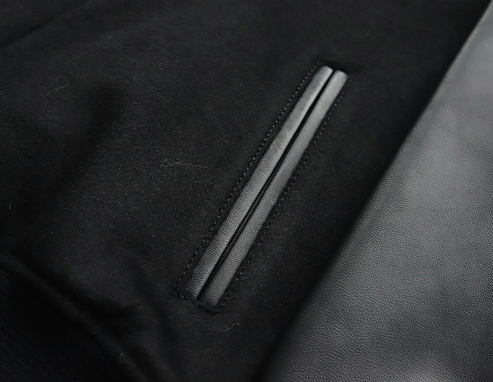 【Y3037】MILITARY MA-1 JACKET (LEATHER × WOOL) / ミリタリー MA-1ジャケット（レザー×ウール）