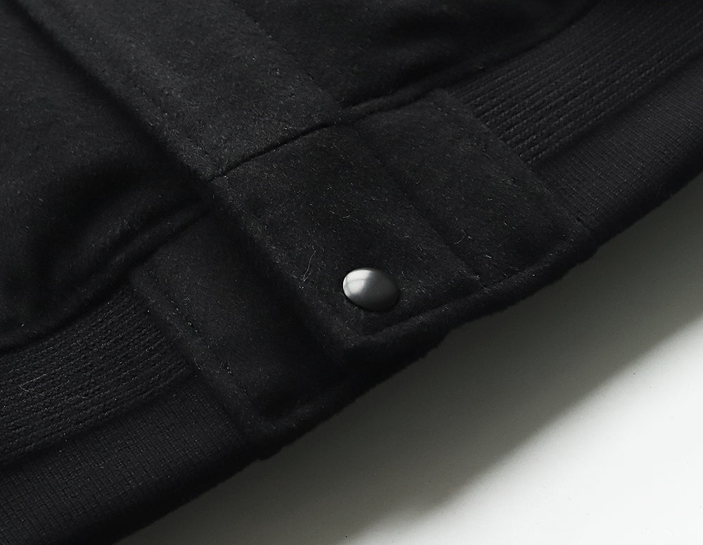 【Y3037】MILITARY MA-1 JACKET (LEATHER × WOOL) / ミリタリー MA-1ジャケット（レザー×ウール）