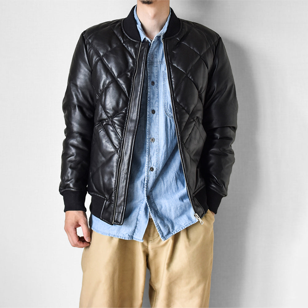 ［Y3038］ MA-1 QUILTING DOWN JACKET (SHEEP) /  MA-1 キルティングダウンジャケット (羊革)