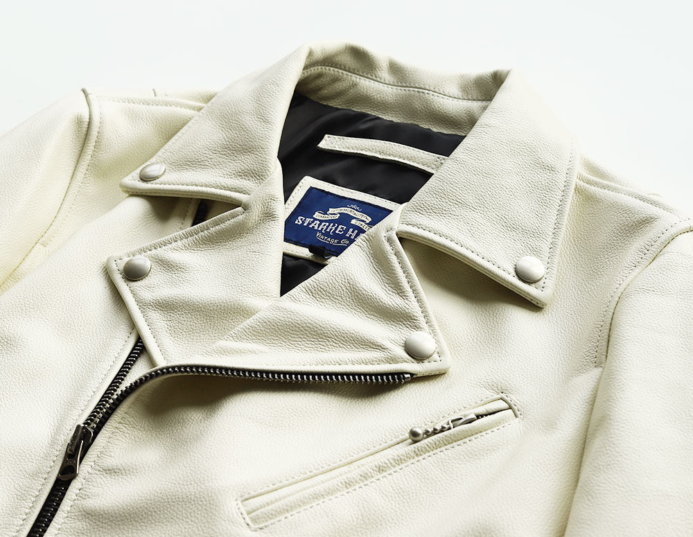 【CWY-2252/2253】Cowhide Leather Double Rider Jacket｜カウハイドダブルライダースジャケット(白/黒)