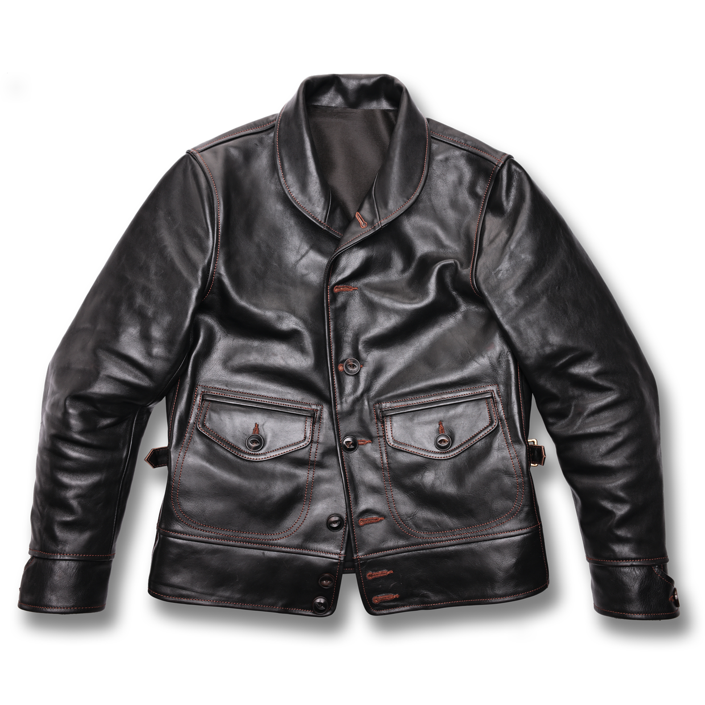 ミリタリーファンも唸るモデルを再解釈！茶芯馬革のコサックジャケット 【Y1030】