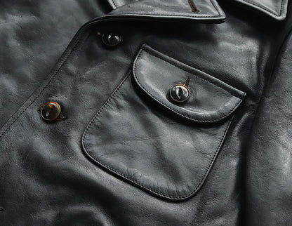 CAR COAT (HORSEHIDE)｜茶芯ホースハイド ヴィンテージカーコート
