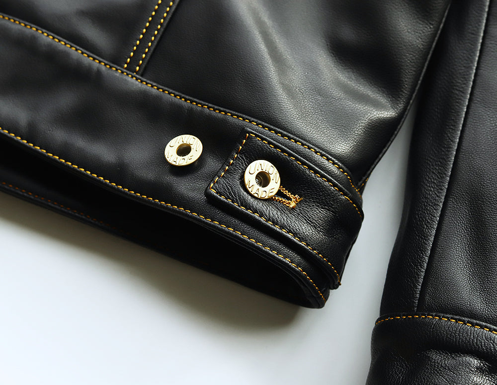【Y2892】TYPE I Goatskin LEATHER TRUCKER JACKET ゴートスキンTYPE I レザートラッカージャケット
