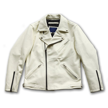 【CWY-2252/2253】Cowhide Leather Double Rider Jacket｜カウハイドダブルライダースジャケット(白/黒)