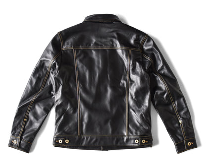 【Y2892】TYPE I Goatskin LEATHER TRUCKER JACKET ゴートスキンTYPE I レザートラッカージャケット