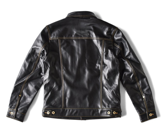 【Y2892】TYPE I Goatskin LEATHER TRUCKER JACKET ゴートスキンTYPE I レザートラッカージャケット