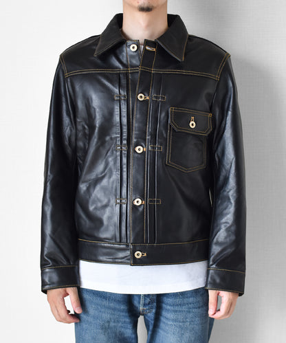 【Y2892】TYPE I Goatskin LEATHER TRUCKER JACKET ゴートスキンTYPE I レザートラッカージャケット