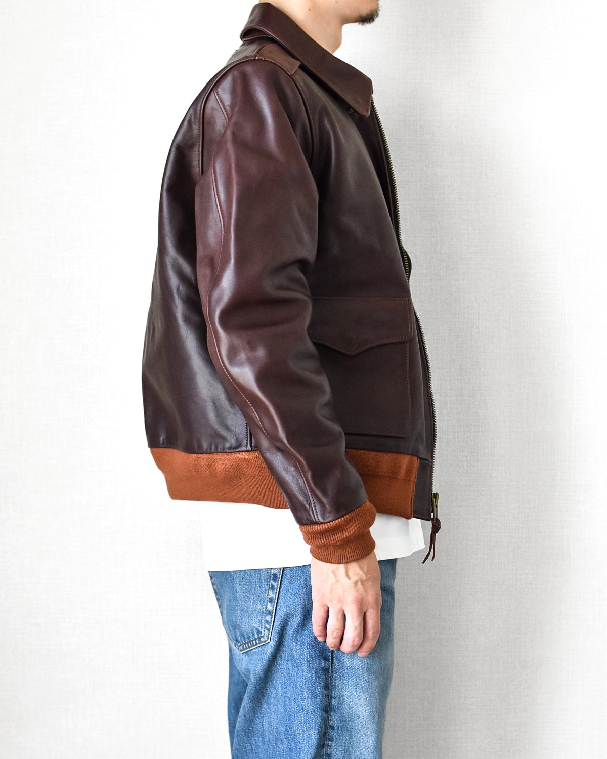 【HHY-907】A-2 Vintage Flight Jacket｜A-2 茶芯馬革フライトジャケット　