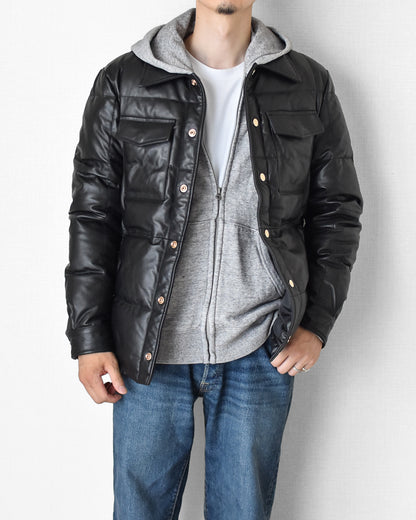 【HHY-1164】Heavy-Duty Leather Down Shirt Jacket｜ヘビーアウター・レザーダウンシャツジャケット馬革