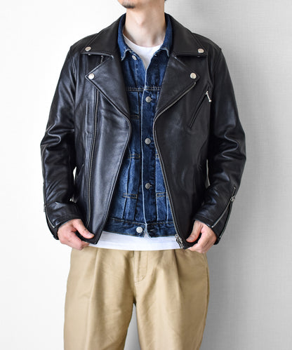 【CWY-2252/2253】Cowhide Leather Double Rider Jacket｜カウハイドダブルライダースジャケット(白/黒)