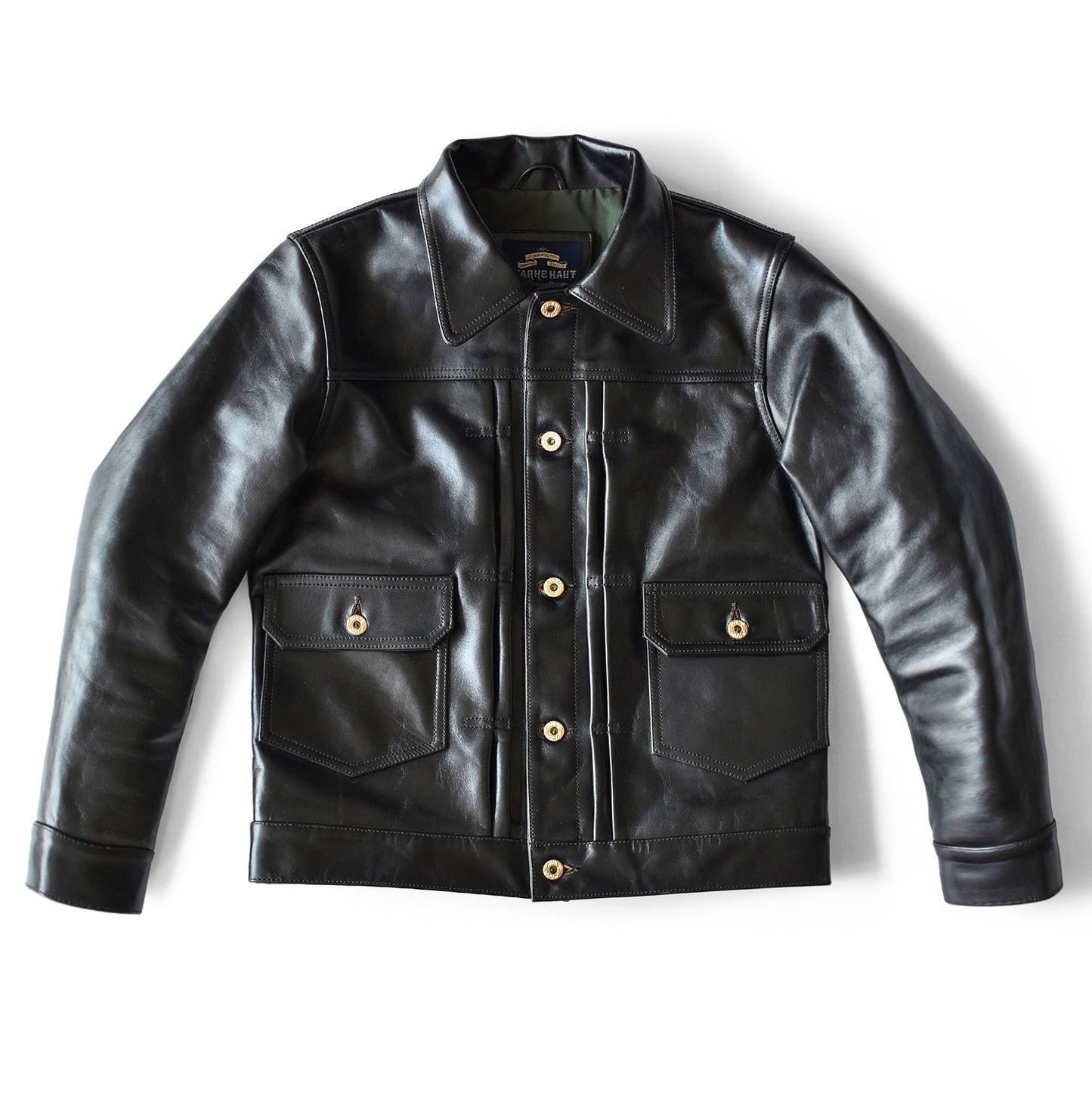 人気不動のGジャンタイプ 茶芯馬革2ndトラッカーレザージャケット　Y2254